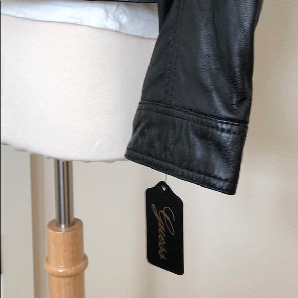 Guess Los Angeles NWT black leather jacket medium